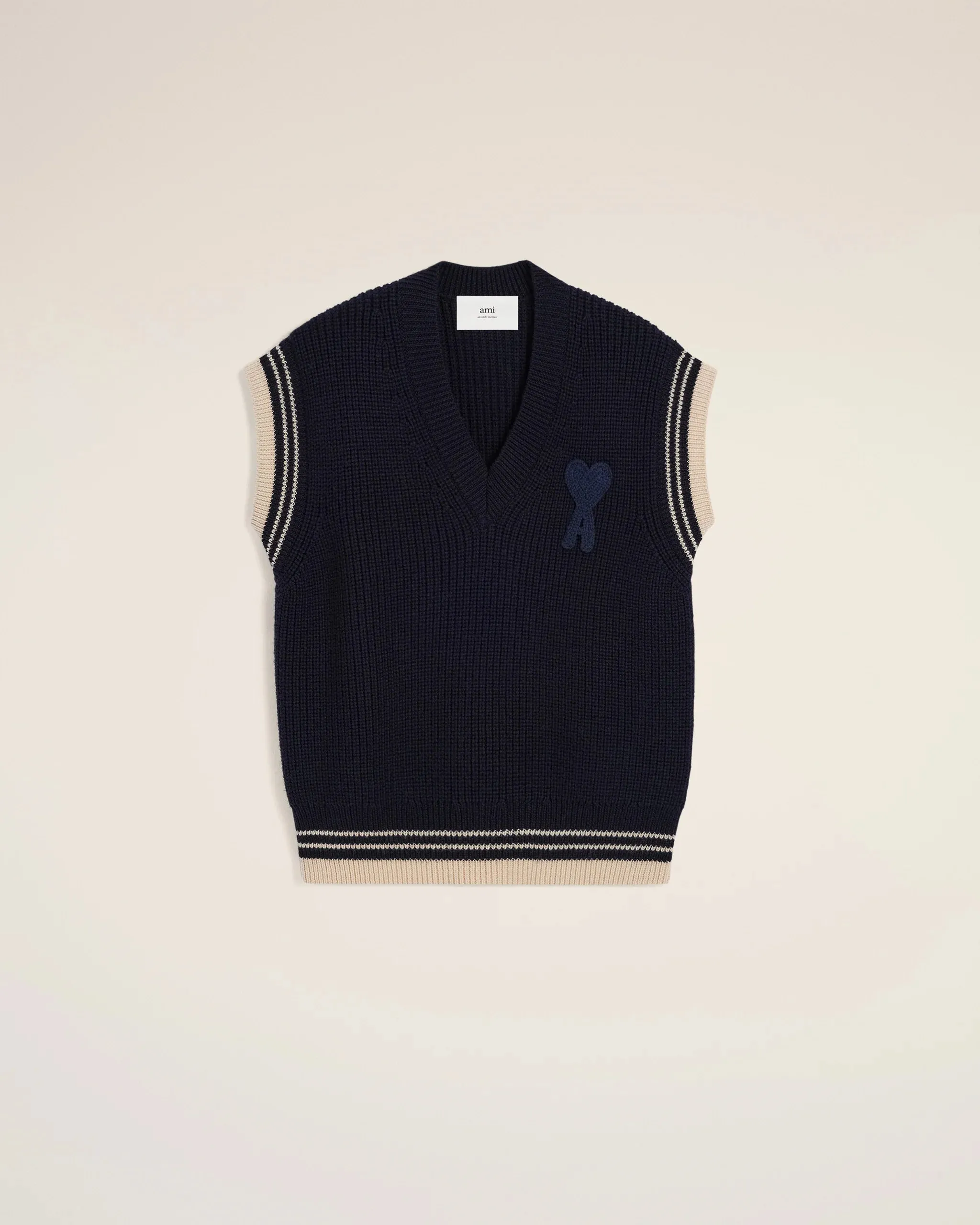 AMI PARIS RIBBED SWEATER VEST