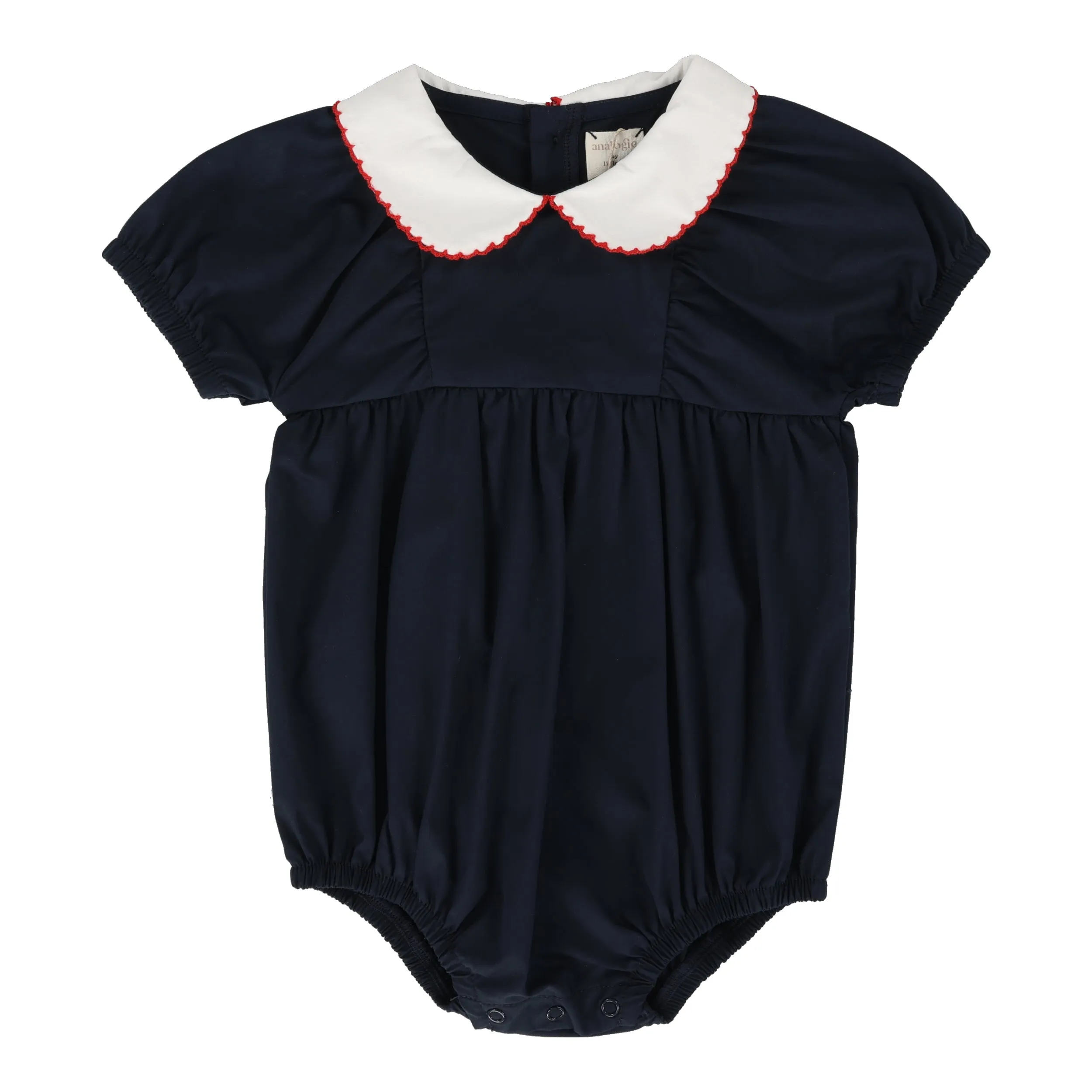 Analogie Peter Pan Girls Romper - Navy (Poplin Collection)