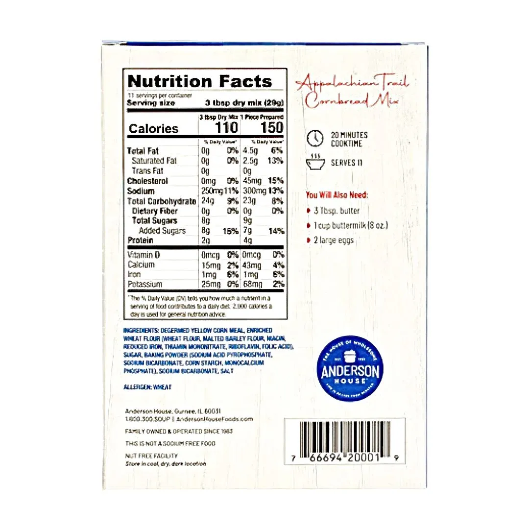 Anderson House Appalachian Trail Cornbread Mix