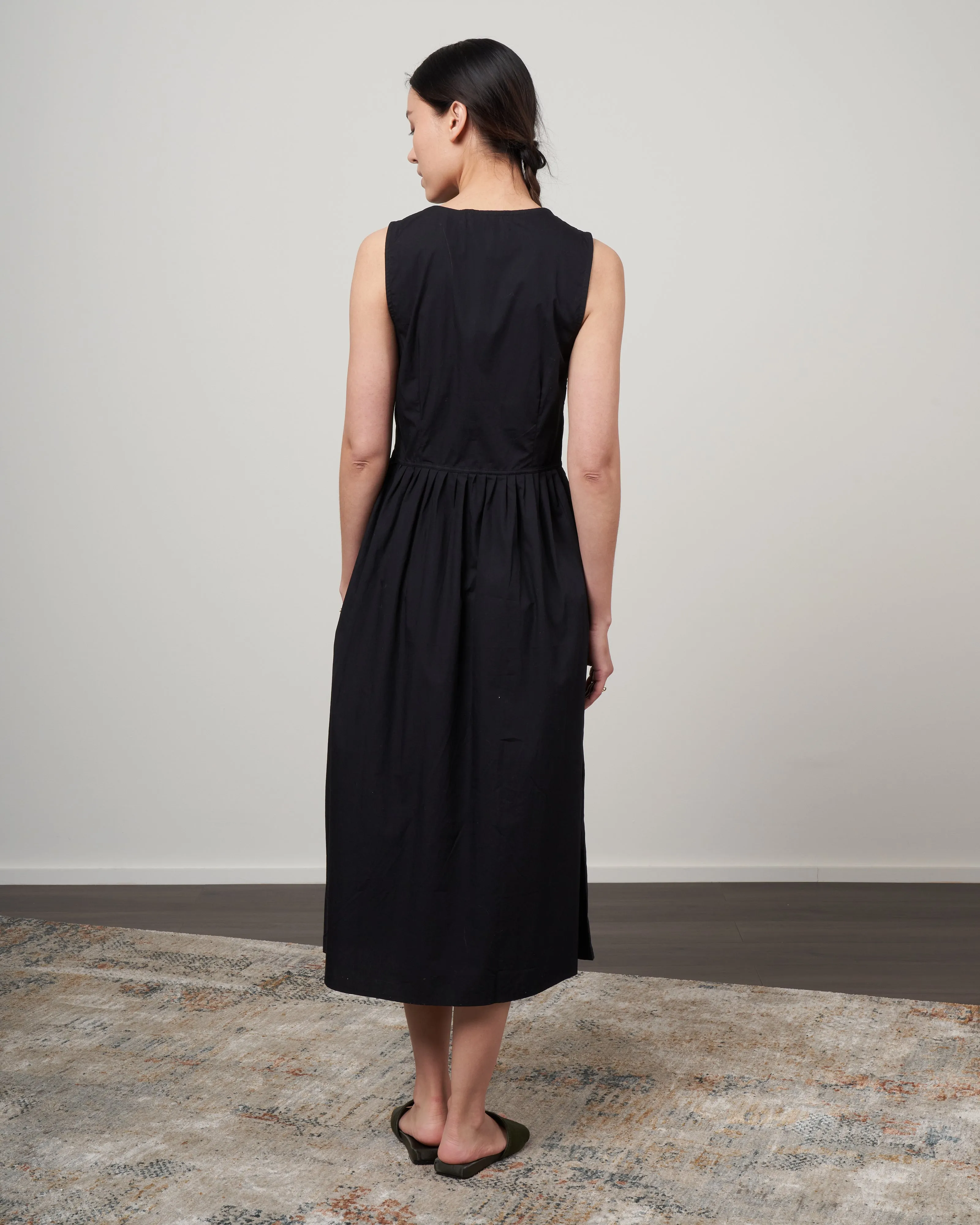 andressa midi dress - plain black