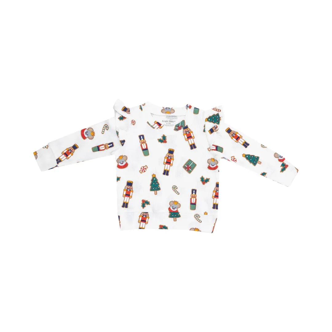 Angel Dear Nutcracker Ruffle Shoulder Top