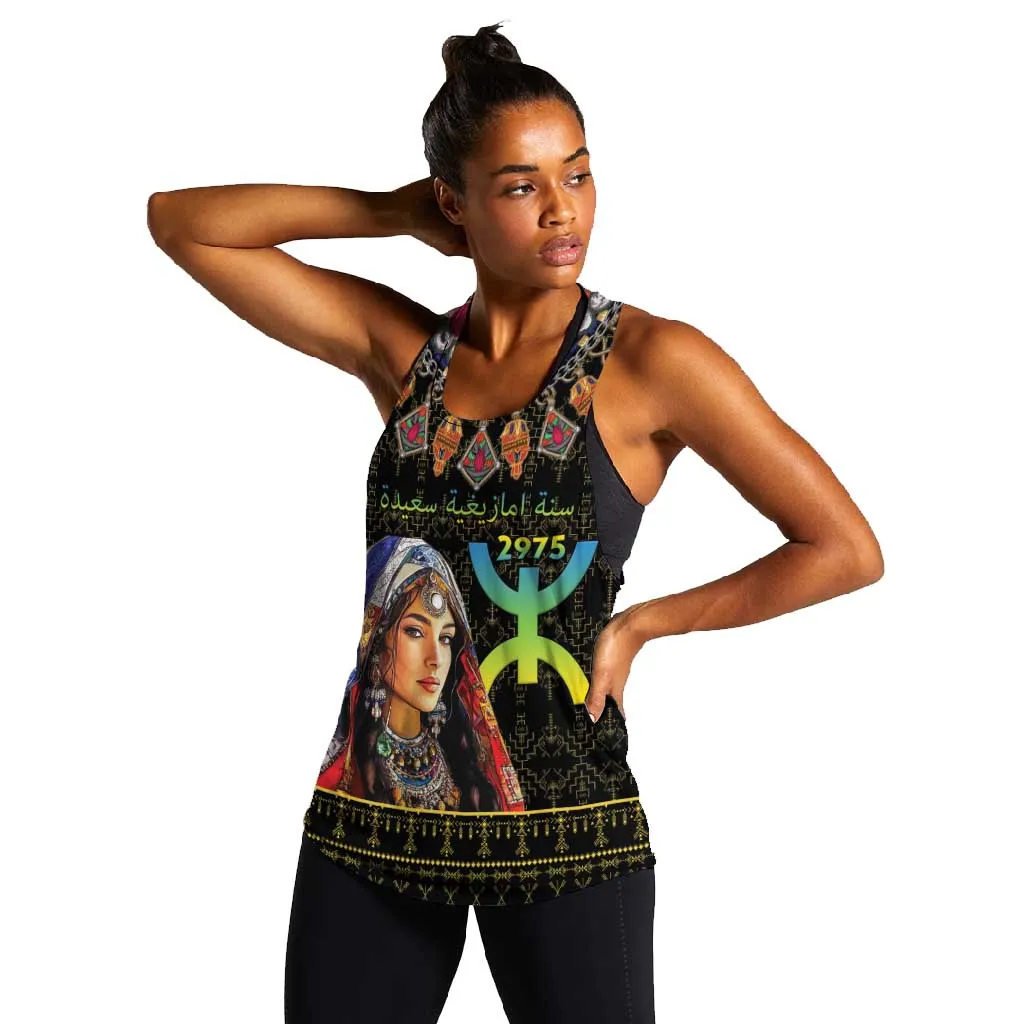 Assegwas Ameggaz Yennayer Women Racerback Tank Women Amazigh - Berber Pattern LT15