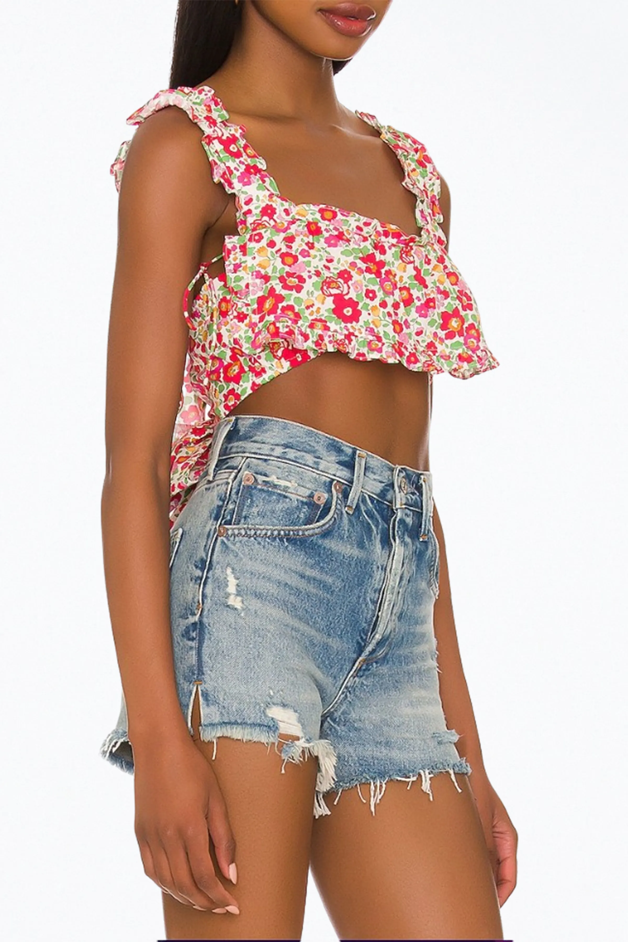 AUDEN COTTON-POPLIN CROPPED TOP