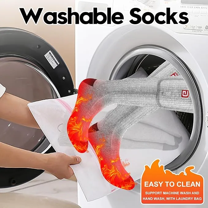 Autocastle Heated Socks, Electric Heated Socks for Men Women, Rechargeable Battery Heating Socks, Winter Warm Thermal Socks, Washable Unisex Foot Warmers for Hunting Camping Skiing Hiking Outdoors