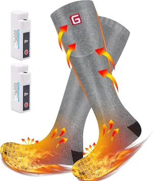 Autocastle Heated Socks, Electric Heated Socks for Men Women, Rechargeable Battery Heating Socks, Winter Warm Thermal Socks, Washable Unisex Foot Warmers for Hunting Camping Skiing Hiking Outdoors
