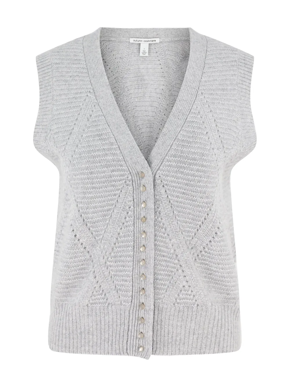 Autumn Cashmere Diamond Stitch Sweater Vest (More Colors)