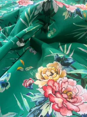 B01 Mattia 1035 cotton green flower print