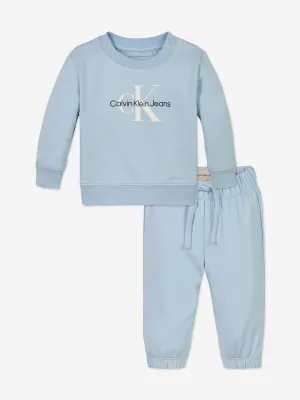 Baby Boys Monogram Tracksuit in Blue