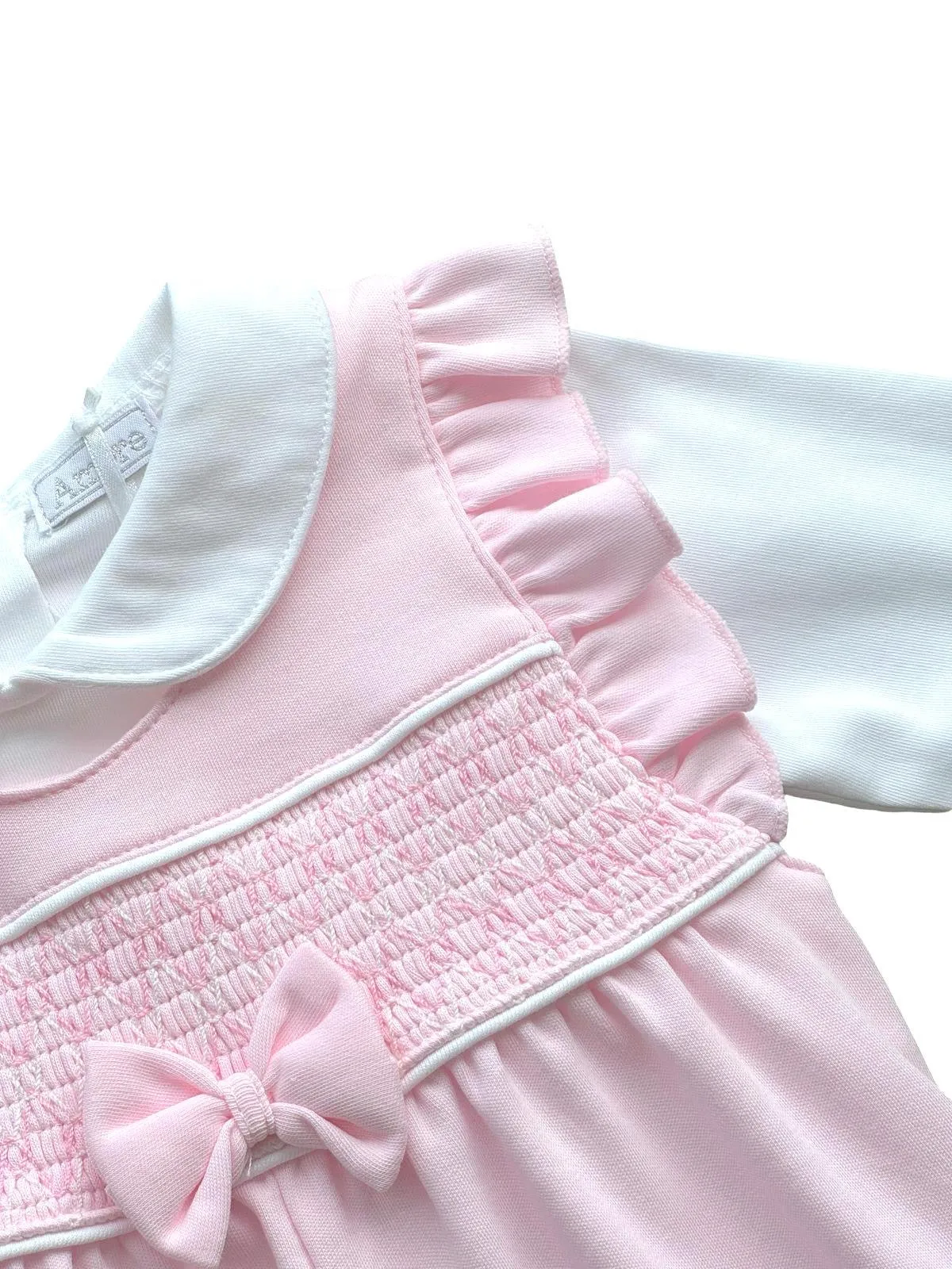 Baby Girls Pink Smocked Playsuit