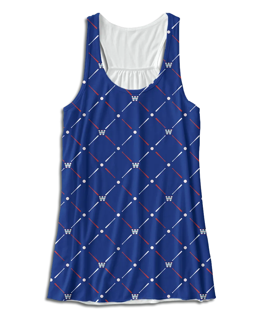 Bats, Balls, & The W Racerback Tank Top