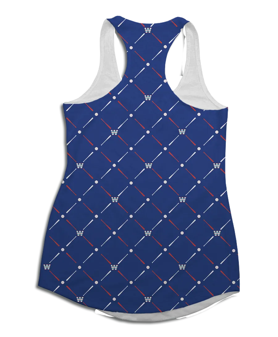 Bats, Balls, & The W Racerback Tank Top