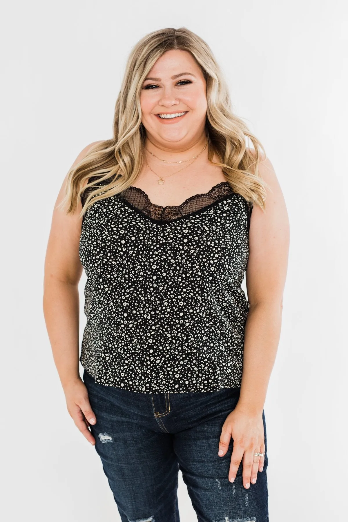Beautiful Adventures Animal Print Shift Tank- Black