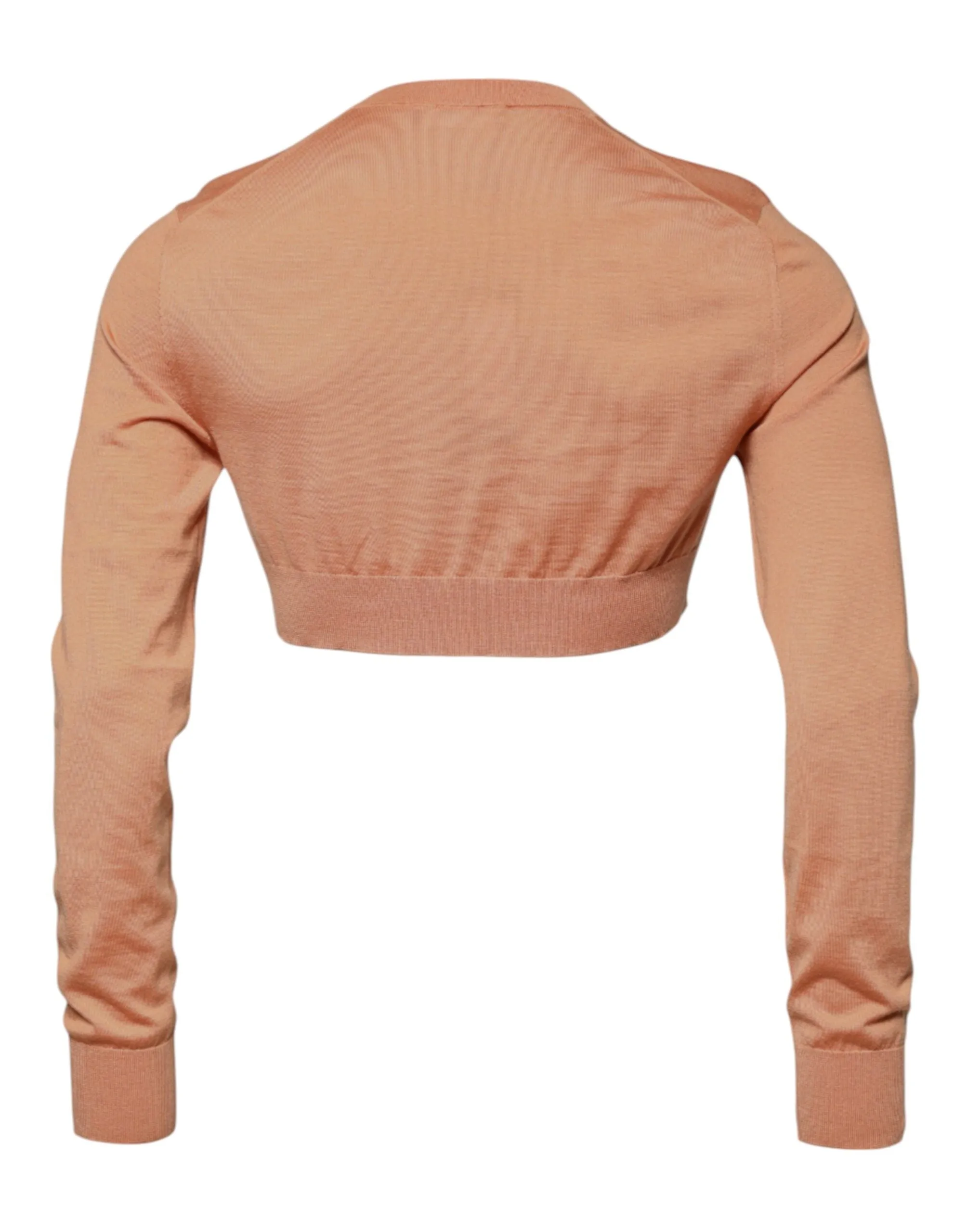 Beige Wool Crewneck Pullover Cropped Sweater