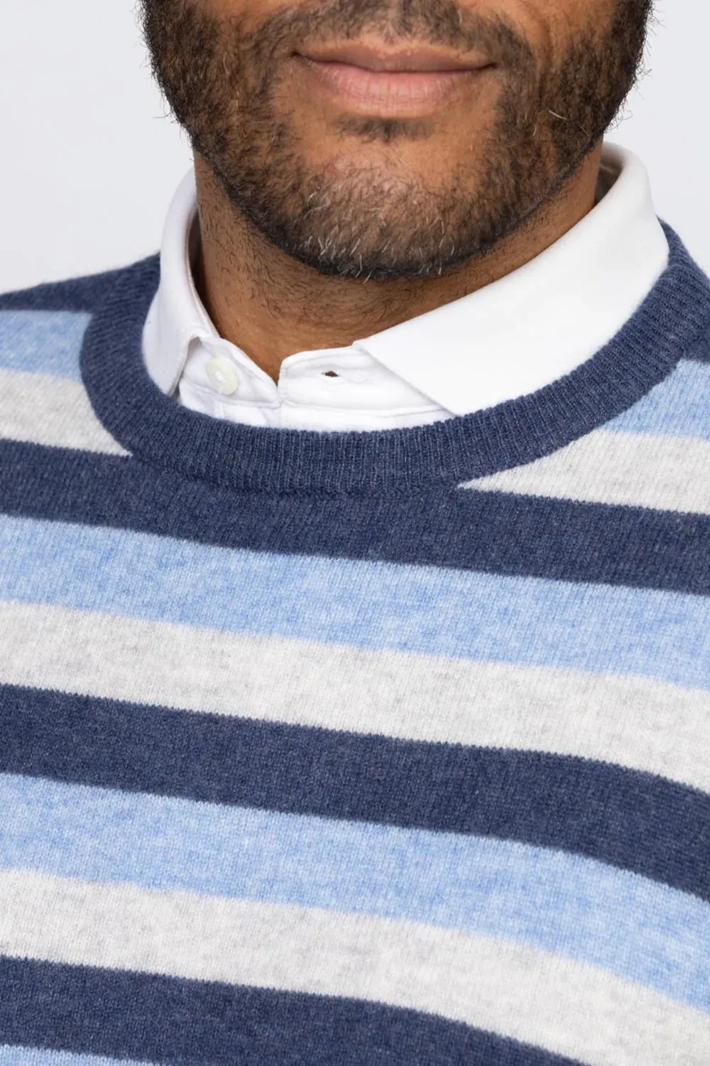 Bishop Stripe Cashmere Crewneck