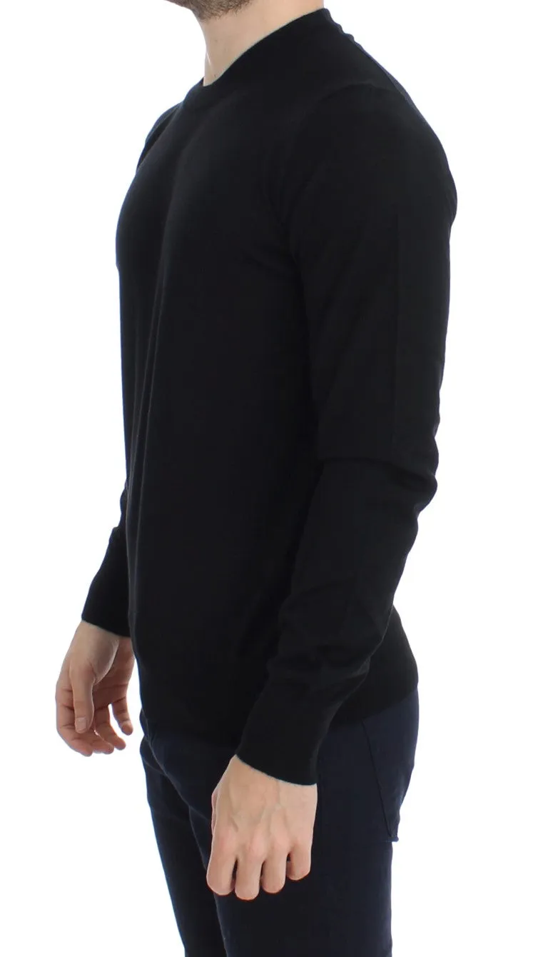 Black Cashmere Crew-neck Sweater Pullover
