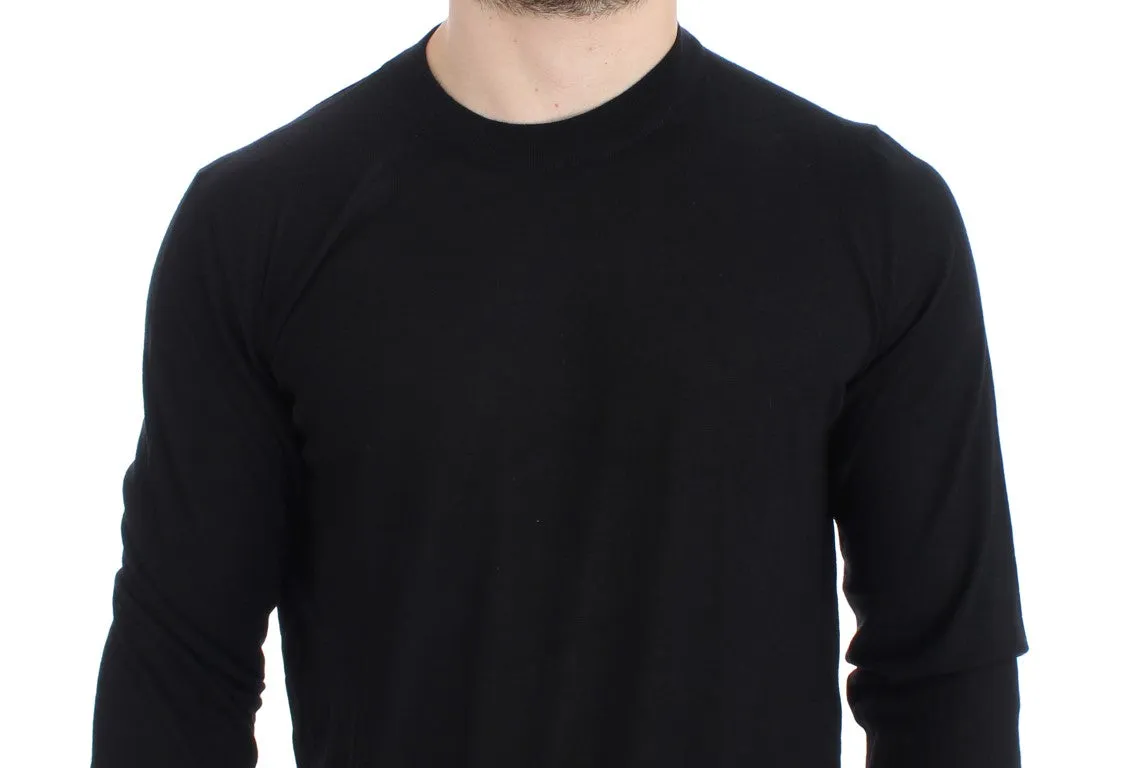 Black Cashmere Crew-neck Sweater Pullover