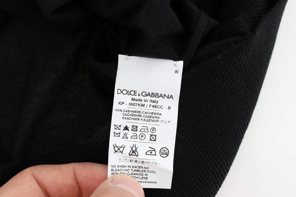 Black Cashmere Crew-neck Sweater Pullover