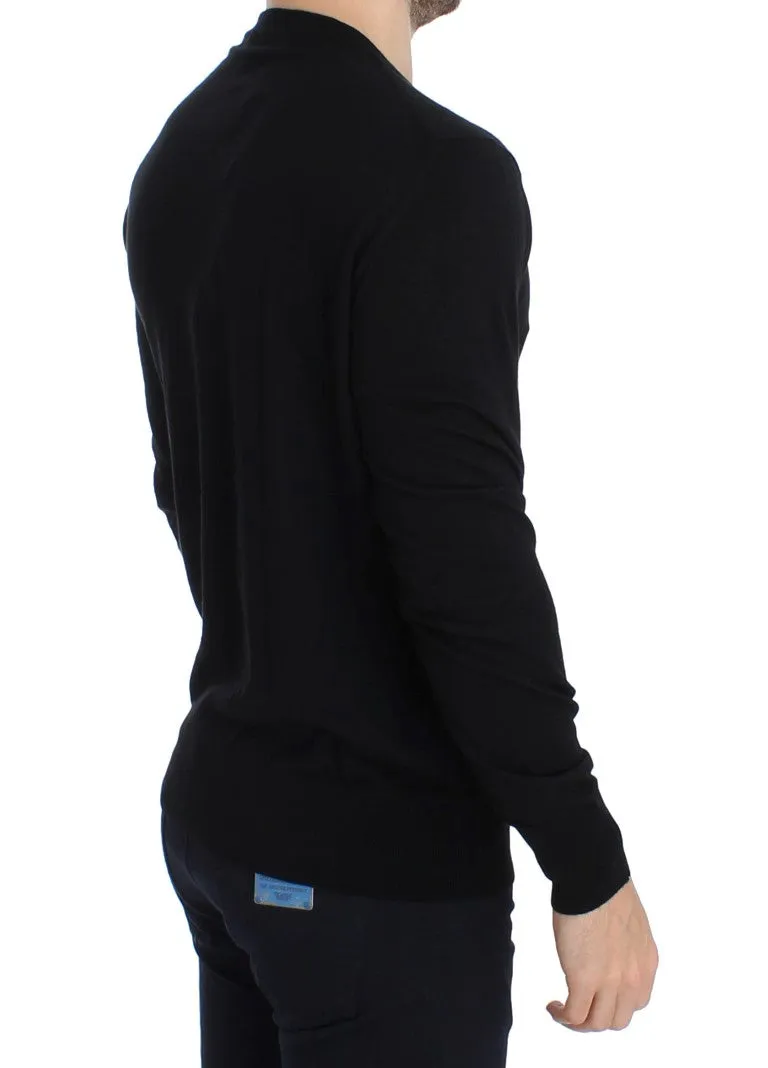 Black Cashmere Crew-neck Sweater Pullover