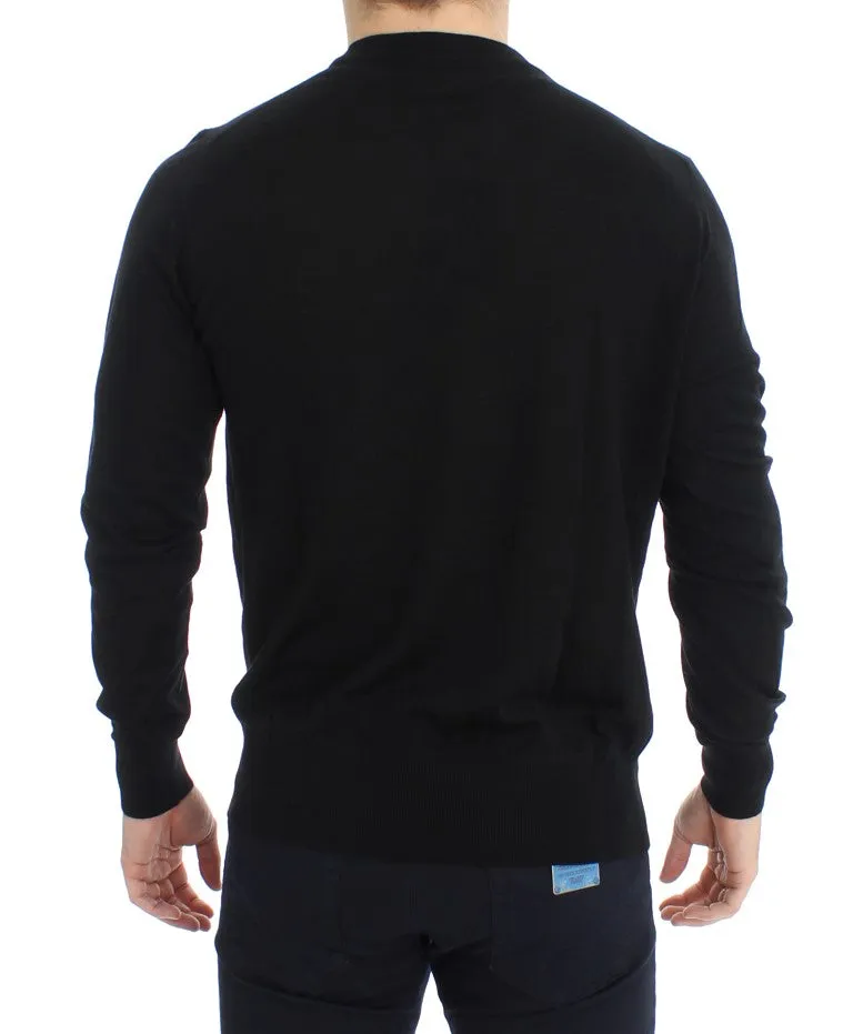 Black Cashmere Crew-neck Sweater Pullover
