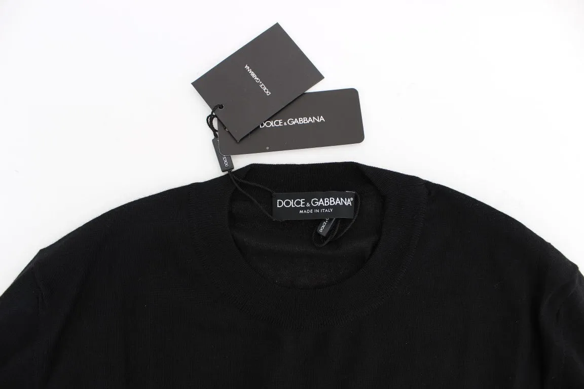 Black Cashmere Crew-neck Sweater Pullover