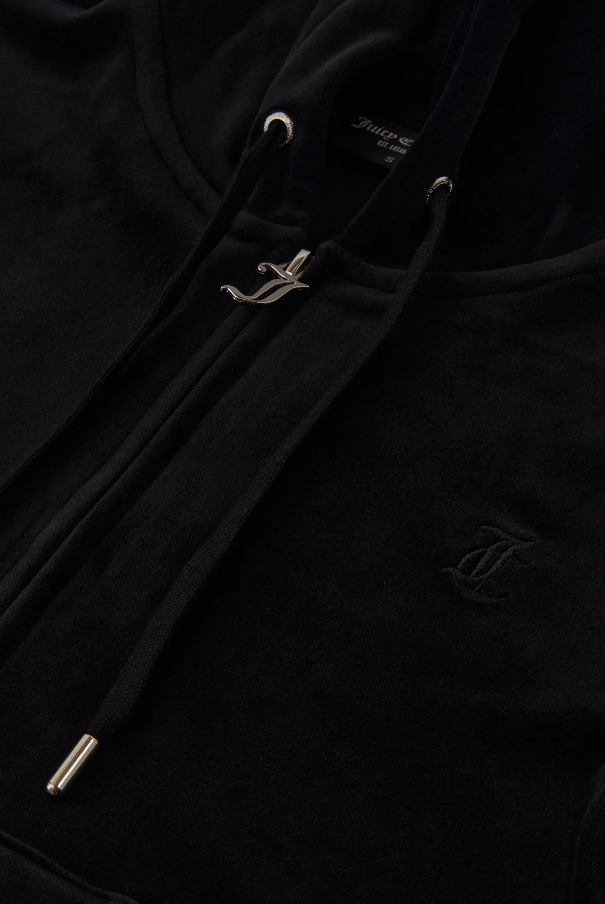 BLACK CLASSIC VELOUR SHORT SLEEVE HOODIE
