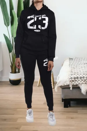 Black Graphic Tracksuit Set