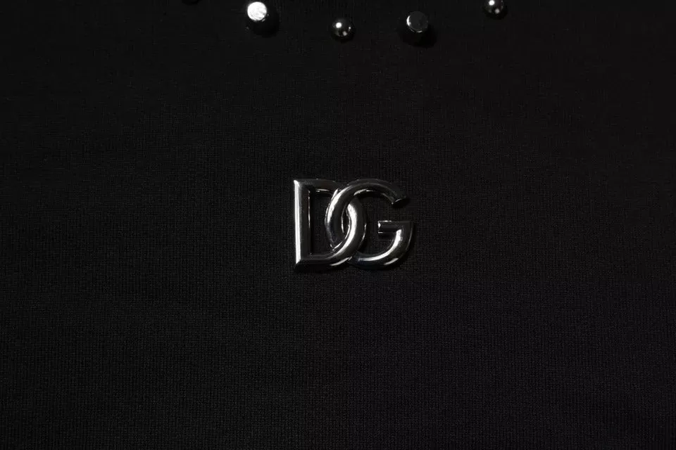 Black Logo Stud Pullover Sweatshirt Sweater