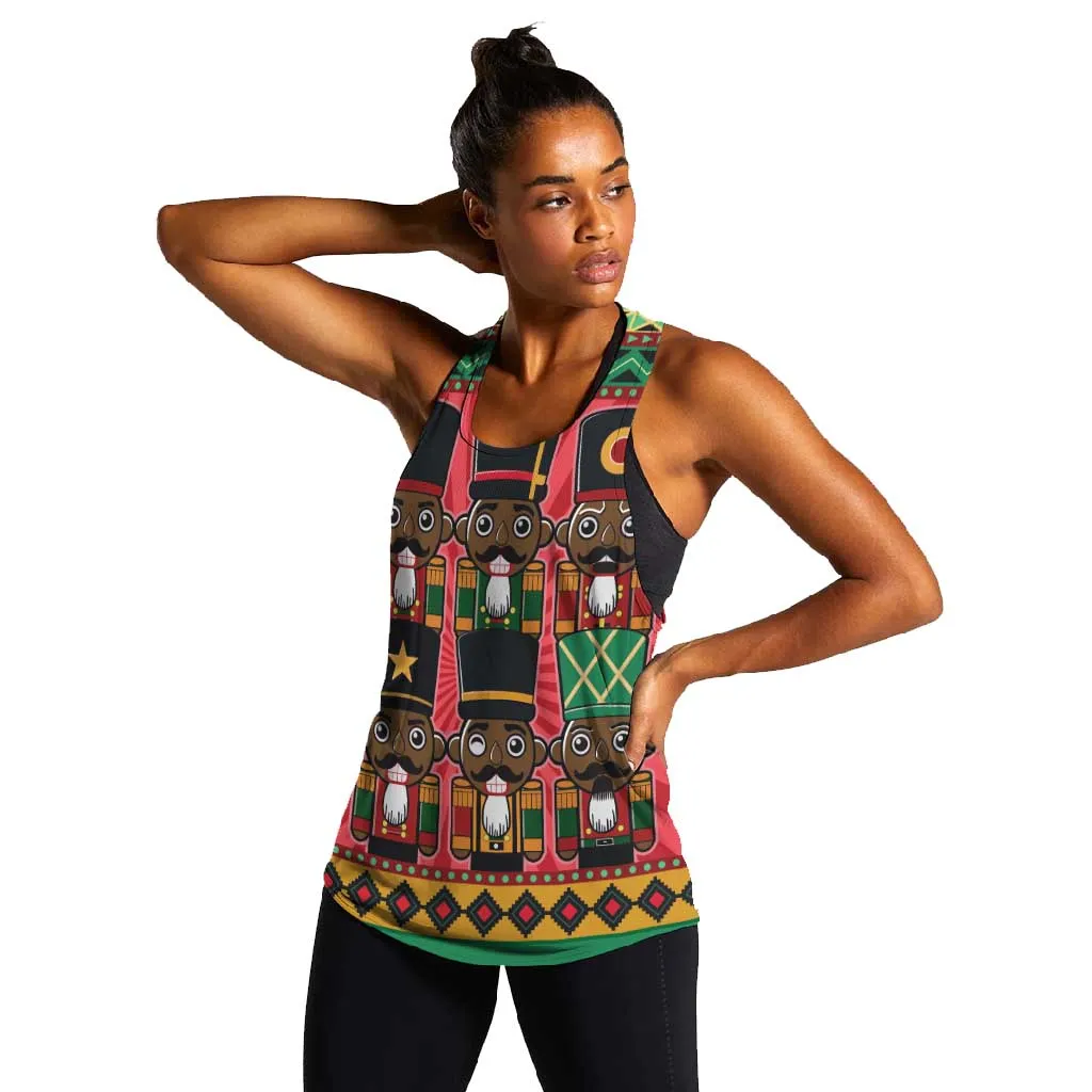 Black Nutcrackers Women Racerback Tank Afro Christmas DT03