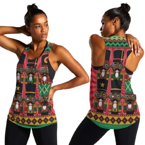 Black Nutcrackers Women Racerback Tank Afro Christmas DT03