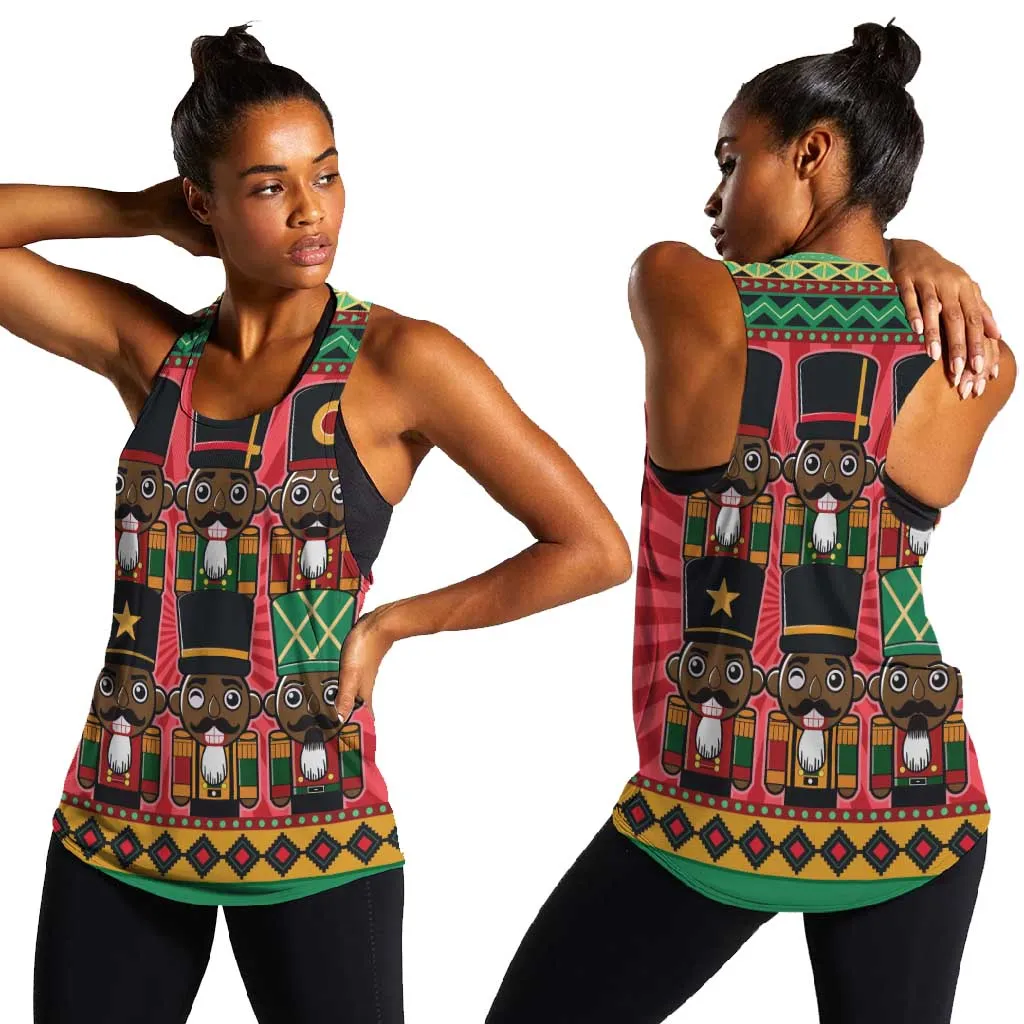 Black Nutcrackers Women Racerback Tank Afro Christmas DT03