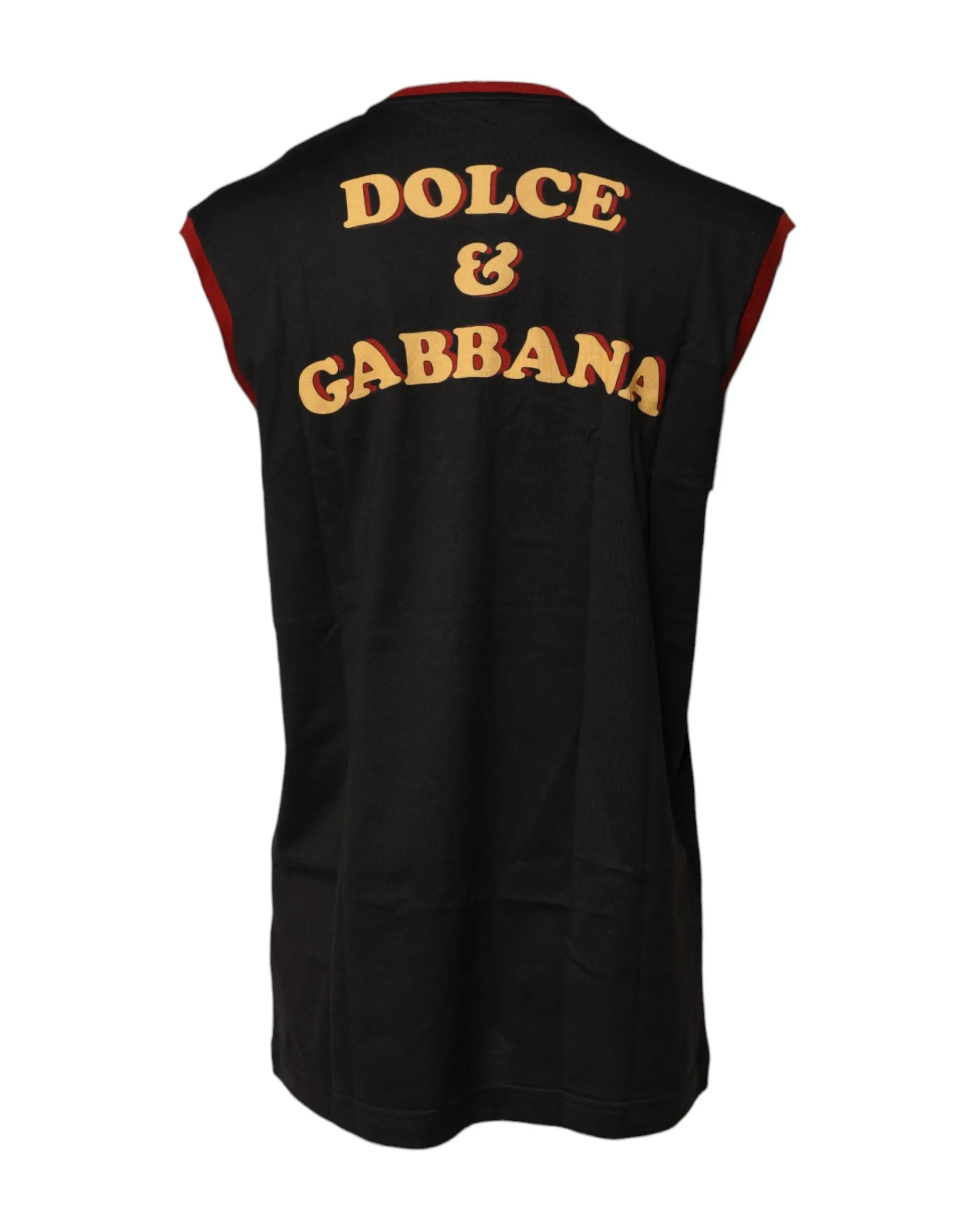 Black Pin Up Cotton Round Neckline Tank Top