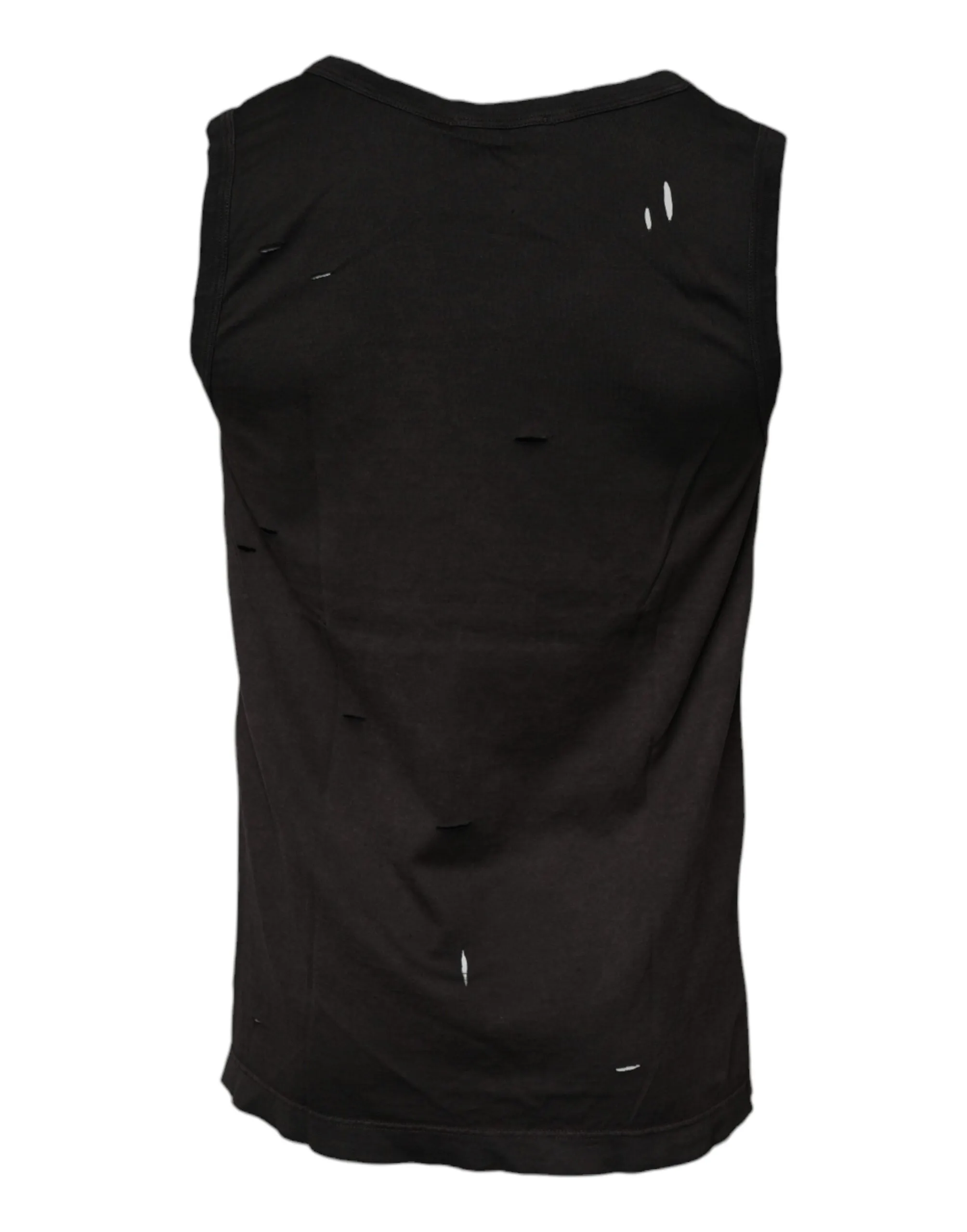 Black Sleeveless Round Neck Tank T-shirt