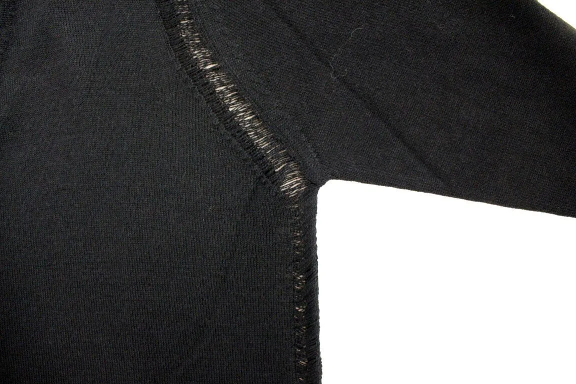Black wool cardigan sweater