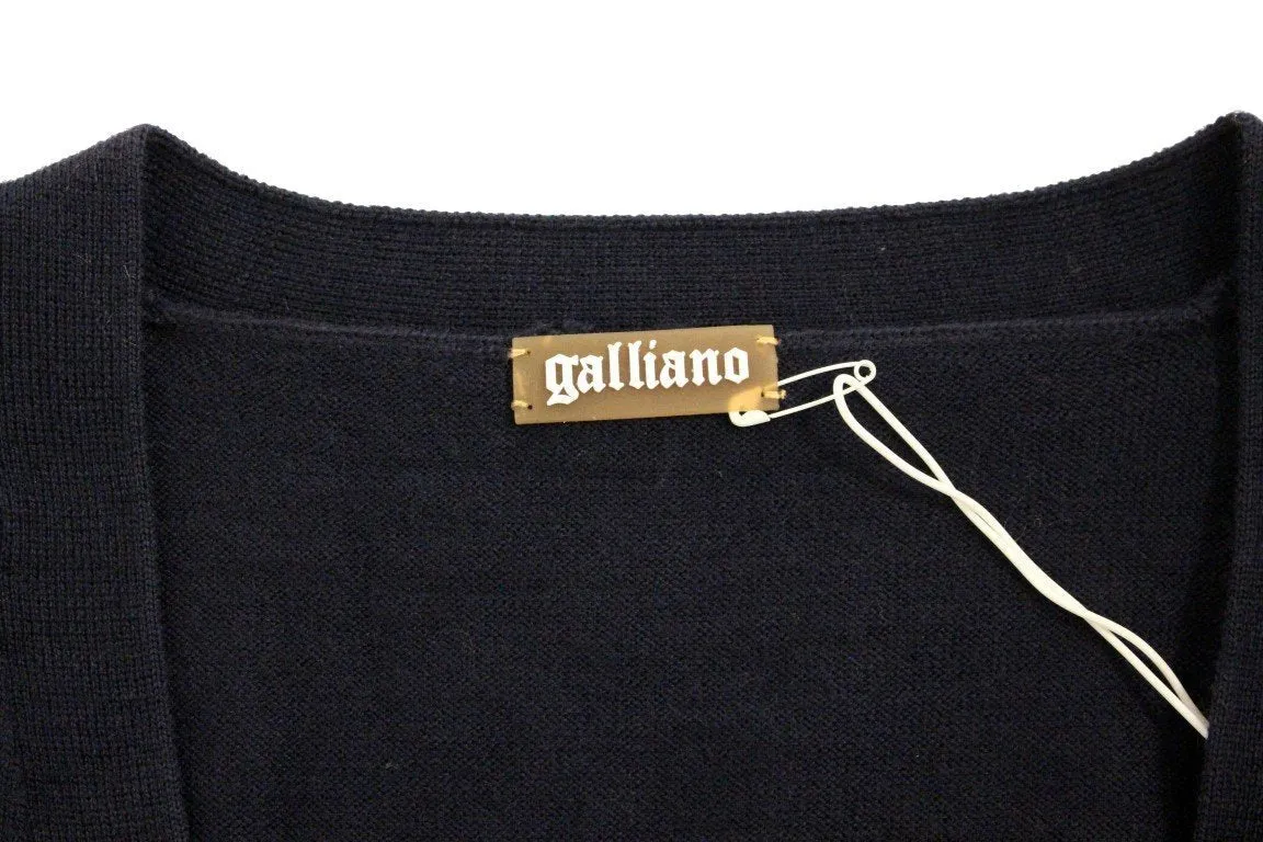 Blue wool cardigan sweater