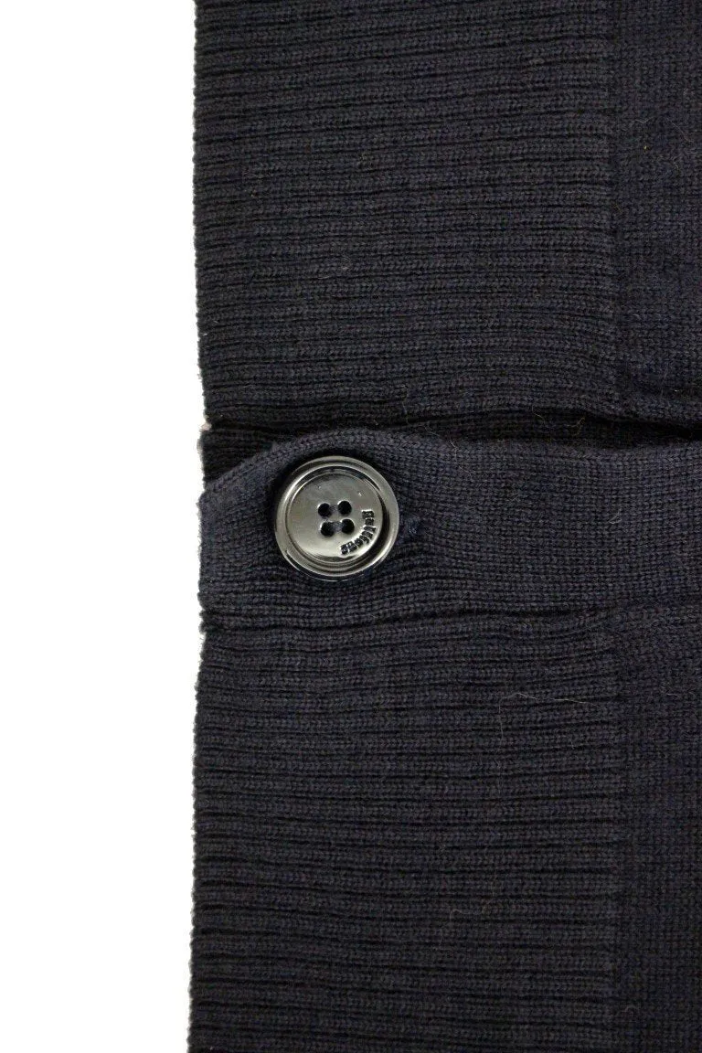 Blue wool cardigan sweater