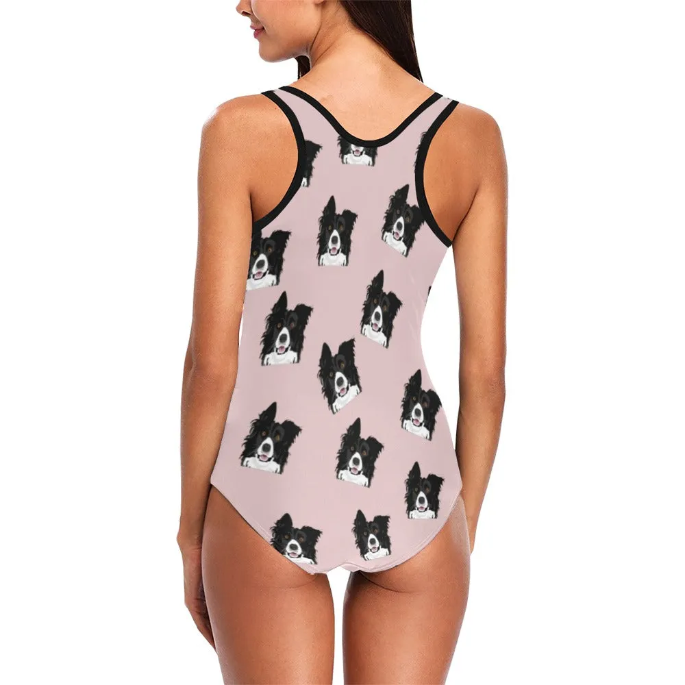 Border Collie Bathing Suit - Pink