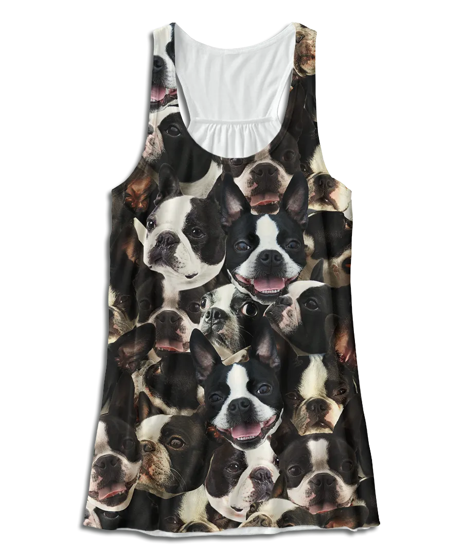 Bostons on Bostons on Bostons Racerback Tank Top