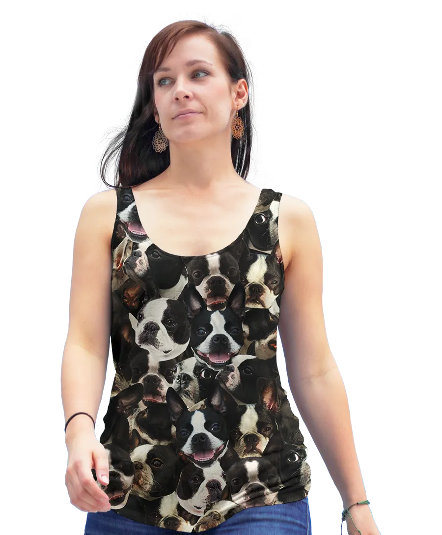 Bostons on Bostons on Bostons Racerback Tank Top