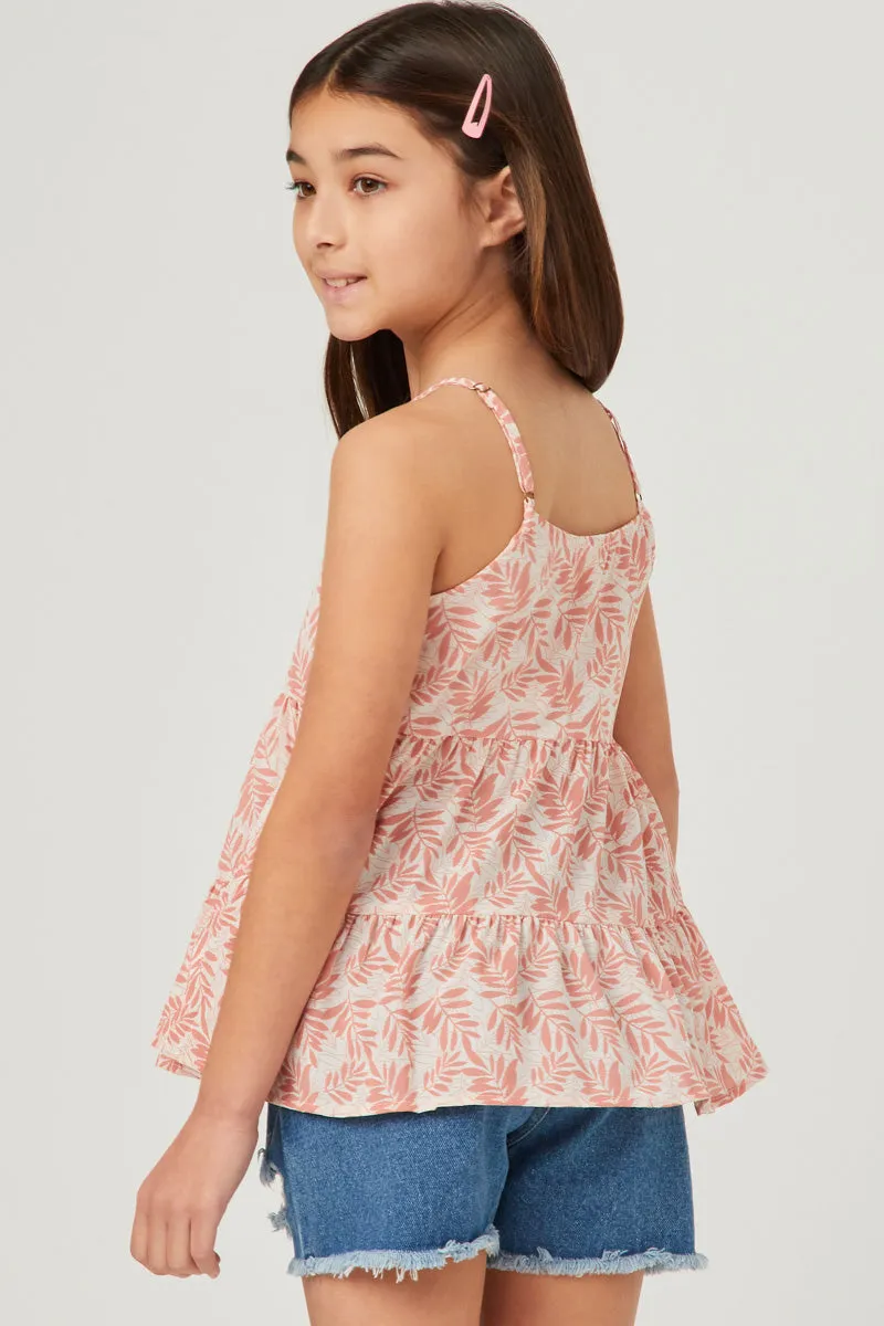 Botanical Print Tiered Tank