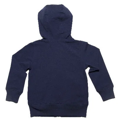 Boys and Girls Soft Organic Cotton Essential Eclipse Dark Blue Zip Up Hoody Jacket with pockets