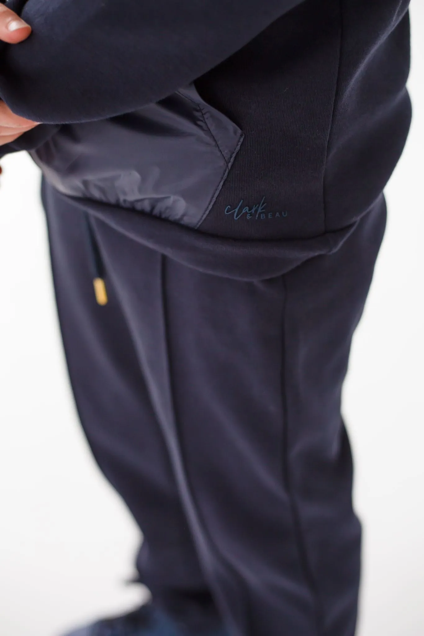 Boys Clark and Beau Navy Blue Hooded Tracksuit