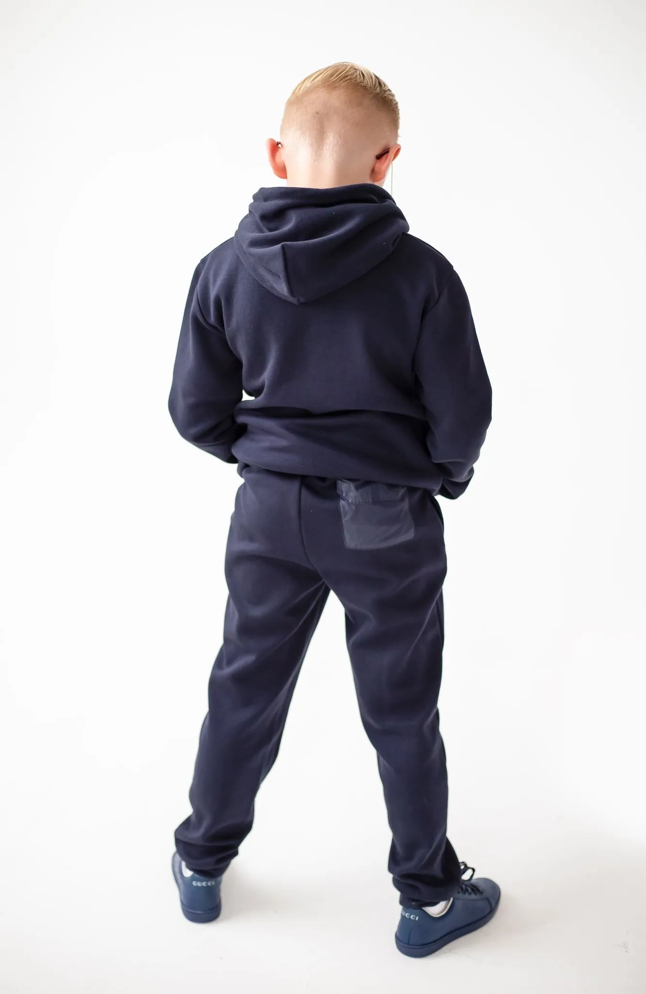 Boys Clark and Beau Navy Blue Hooded Tracksuit