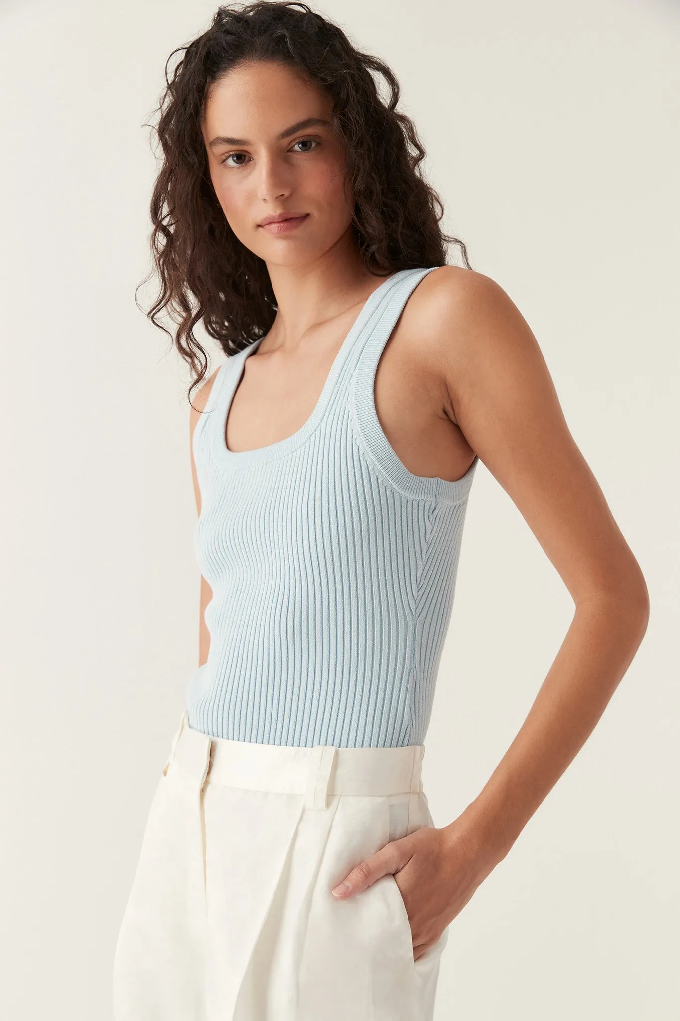 Bronte Scoop Neck Rib Tank