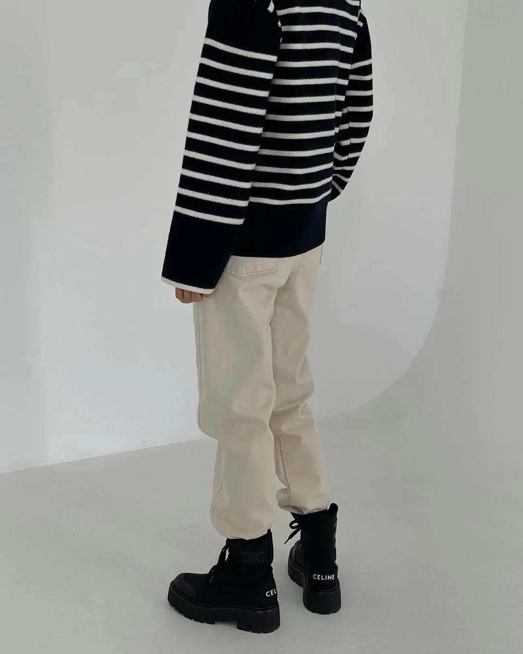 BROOKE STRIPE CREW DEEP NAVY