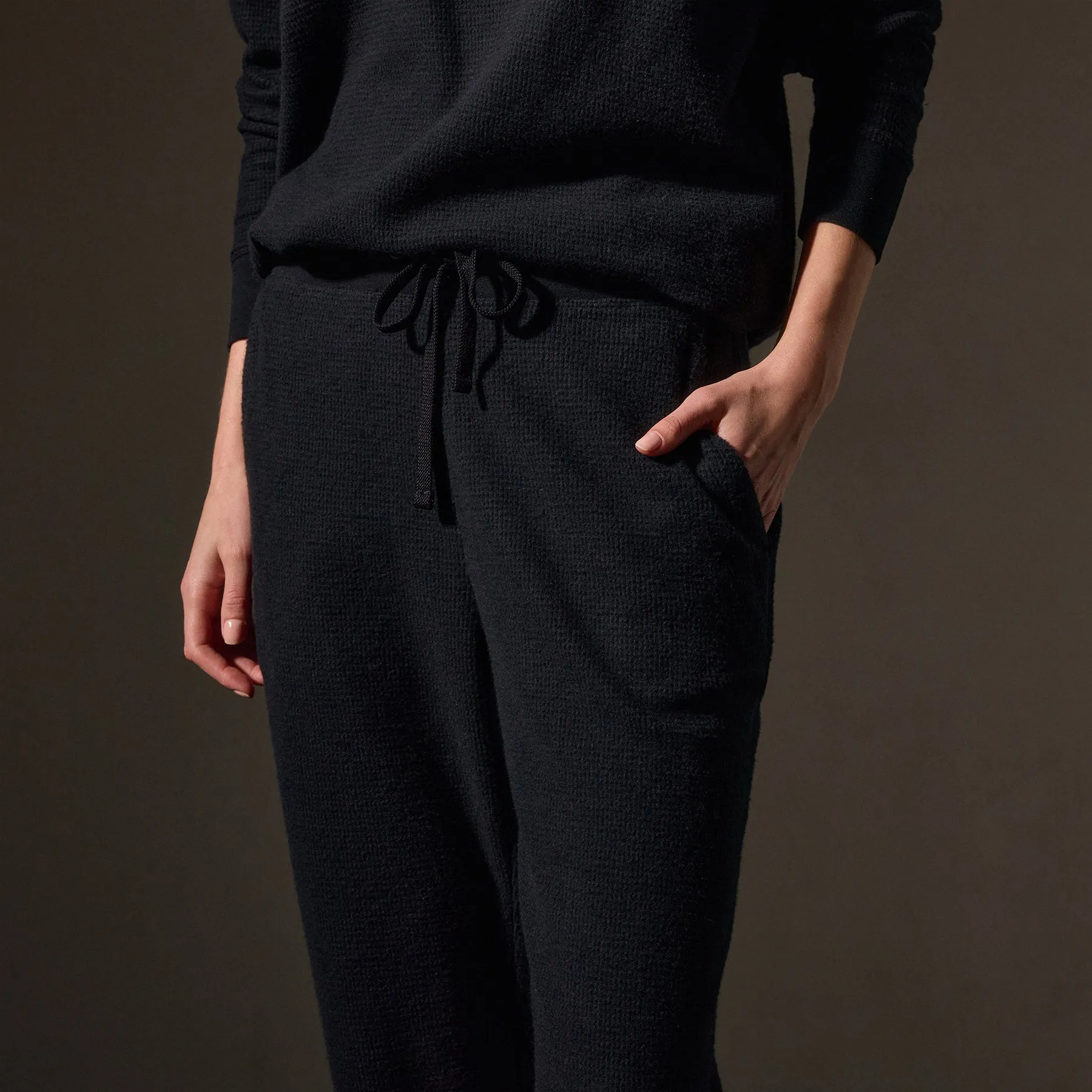 Brushed Thermal Sweat Pant - Black