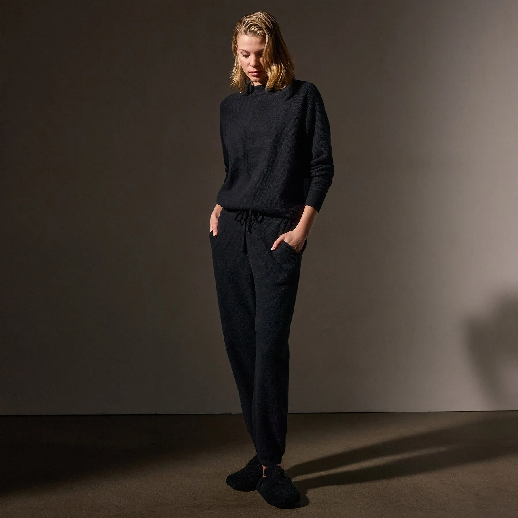 Brushed Thermal Sweat Pant - Black