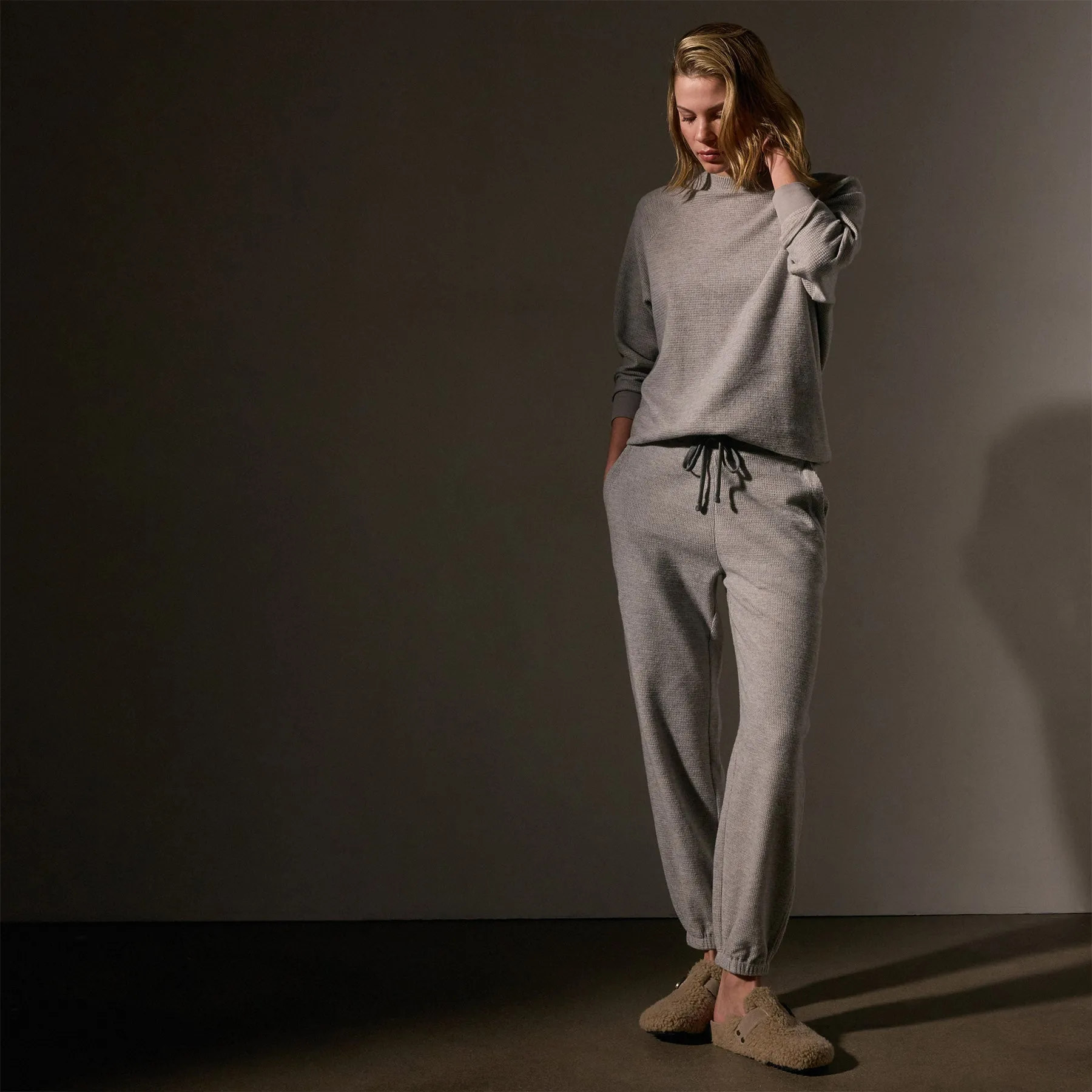 Brushed Thermal Sweat Pant - Heather Grey