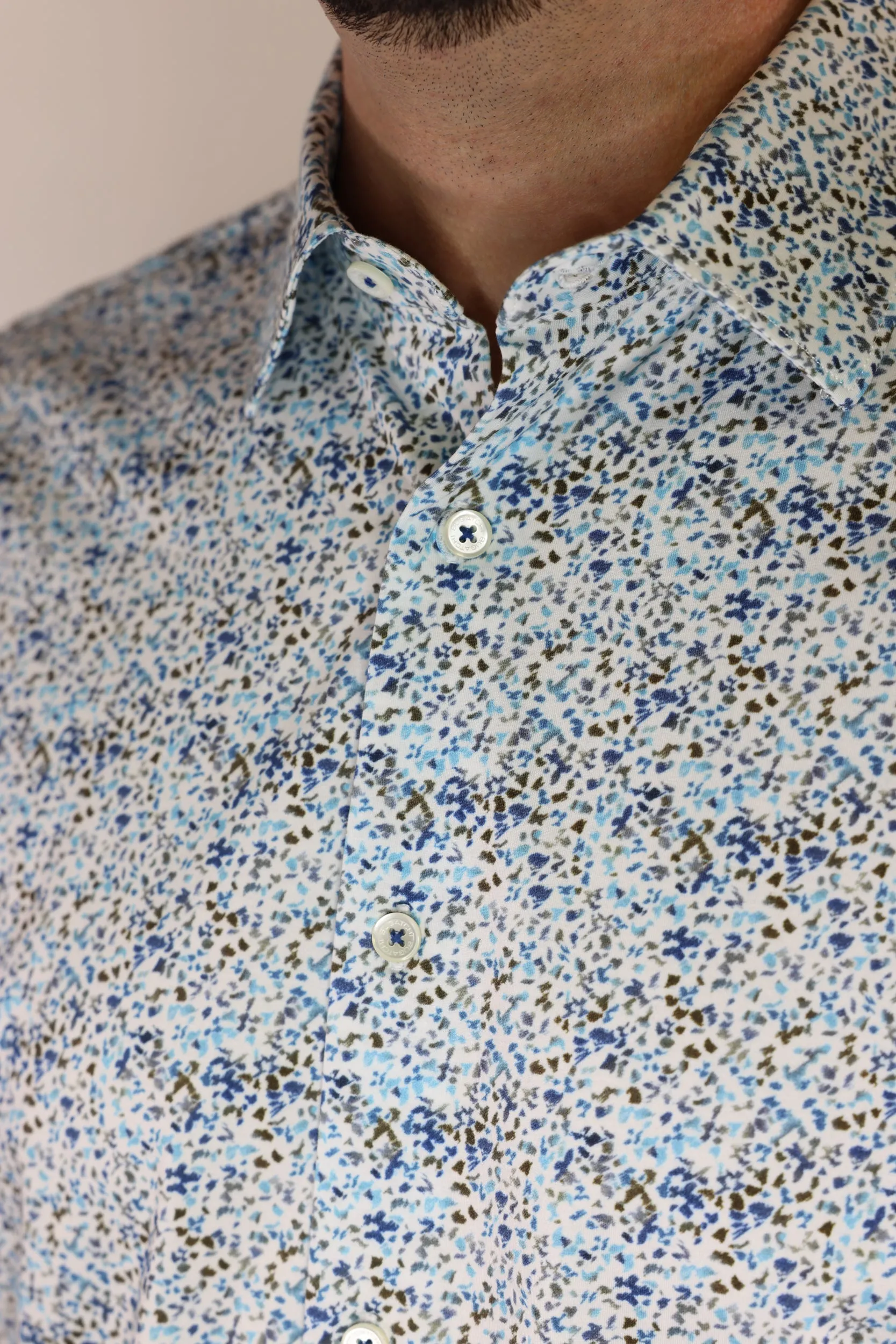 Bugatchi OoohCotton Stretch Abstract Print Shirt