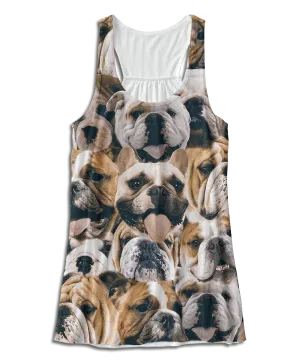 Bulldogs on Bulldogs on Bulldogs Racerback Tank Top