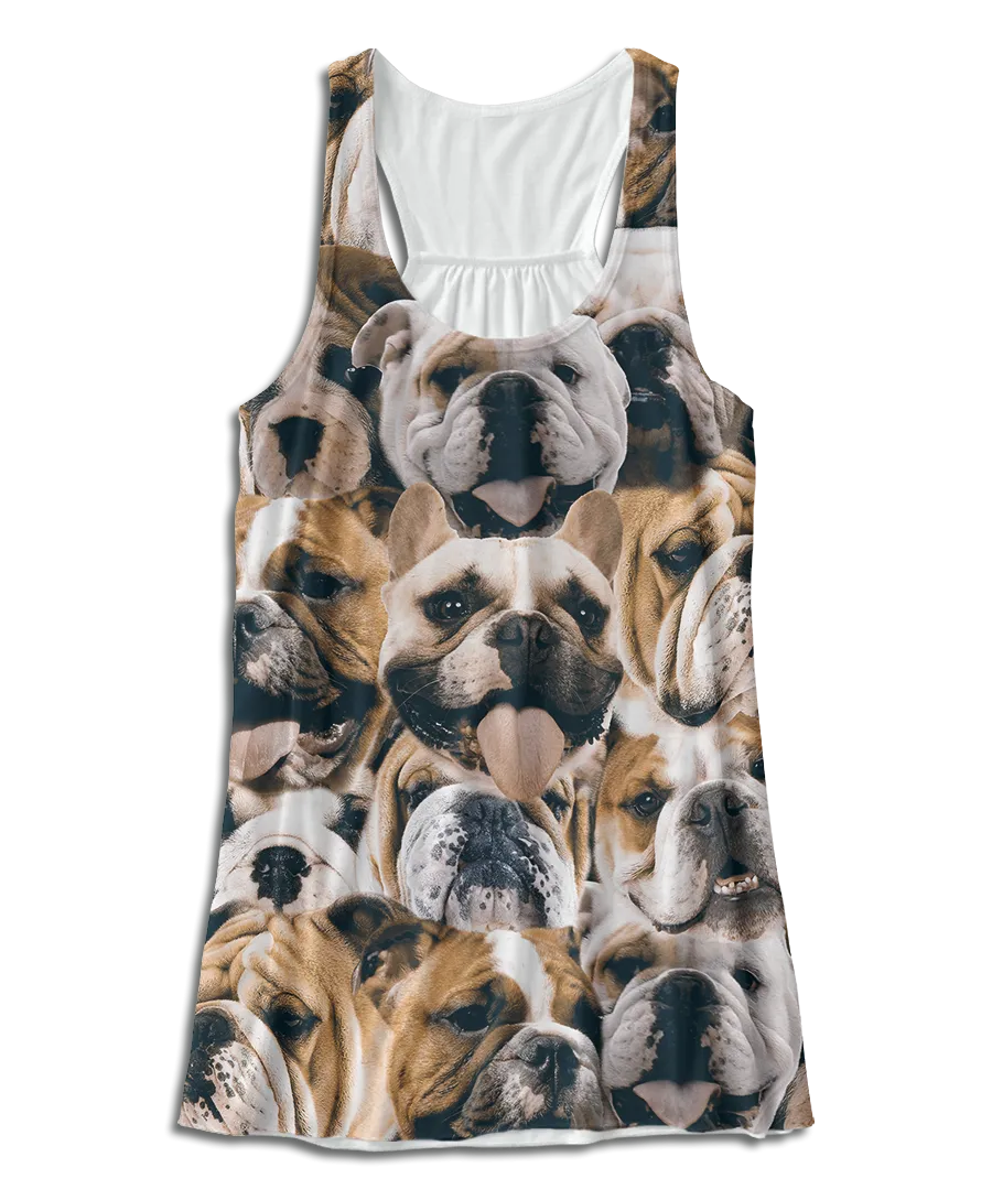 Bulldogs on Bulldogs on Bulldogs Racerback Tank Top